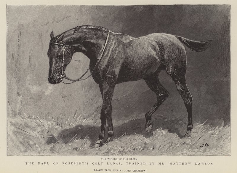 Le gagnant du Derby, le poulain Ladas du comte de Rosebery, entraîné par M. Matthew Dawson - John Charlton