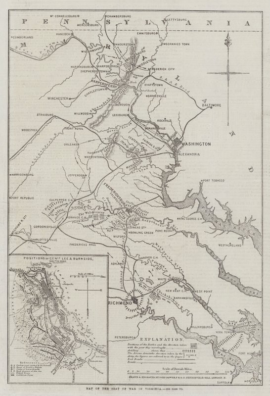 Carte du théâtre de la guerre en Virginie - John Dower