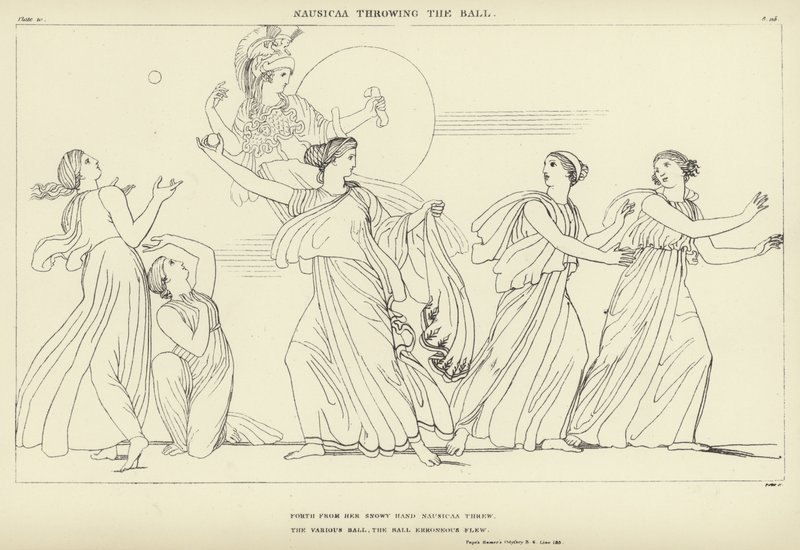Nausicaa lançant le ballon - John Flaxman