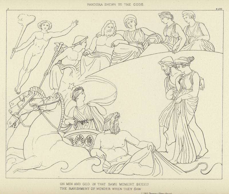 Pandora montrée aux Dieux - John Flaxman