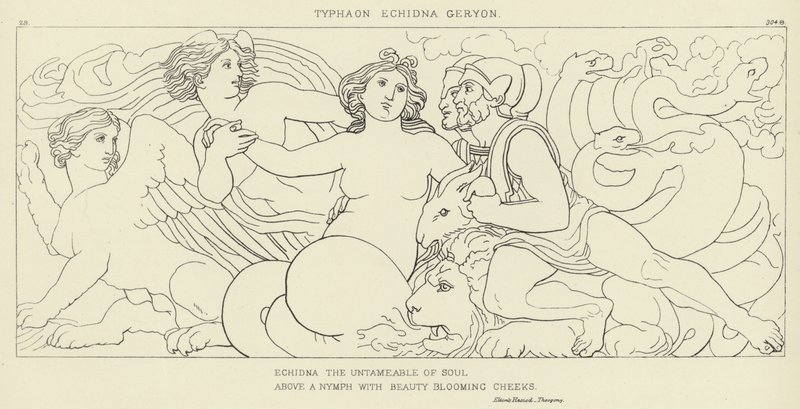 Typhaon, Échidna, Géryon - John Flaxman