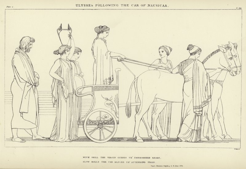 Ulysse suivant le char de Nausicaa - John Flaxman