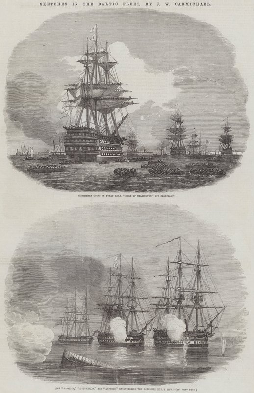 Croquis dans la flotte de la Baltique - John Wilson Carmichael