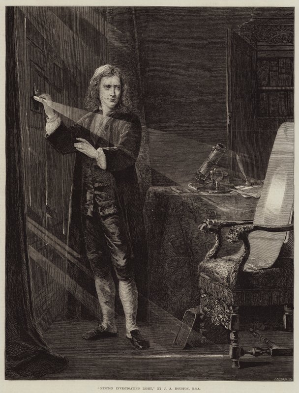 Newton étudiant la lumière - John Adam P. Houston