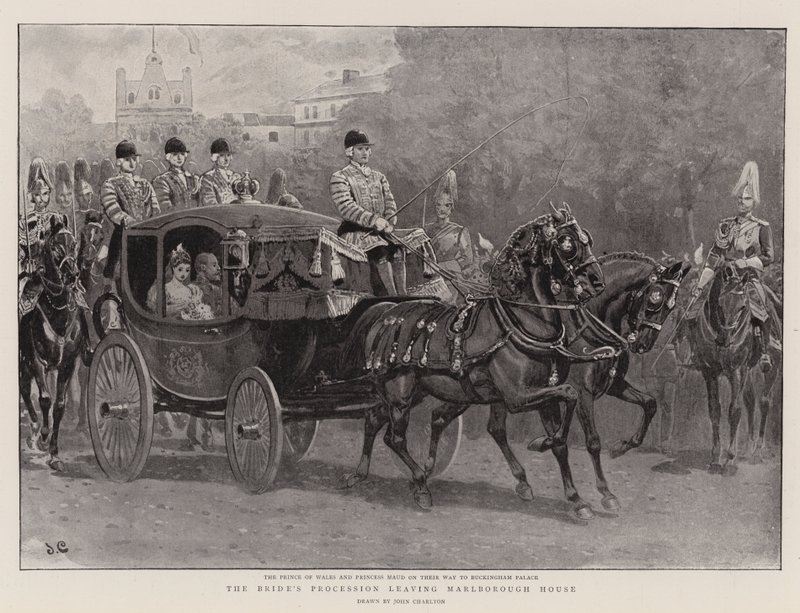 Le cortège de la mariée quittant Marlborough House - John Charlton