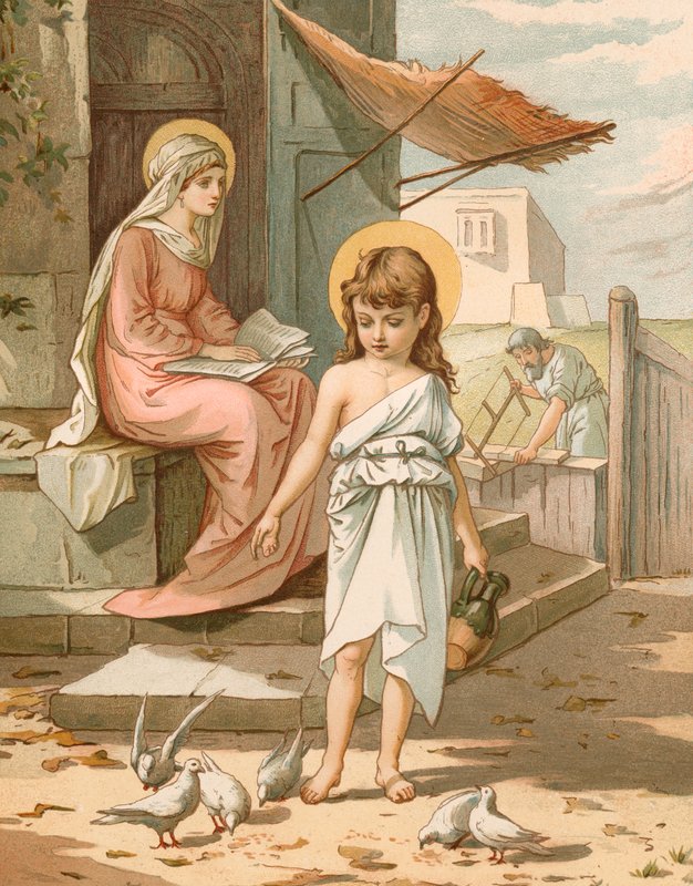 Jésus, enfant, jouant avec des colombes - John Lawson