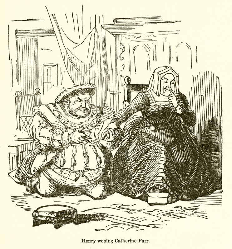 Henri courtisant Catherine Parr - John Leech