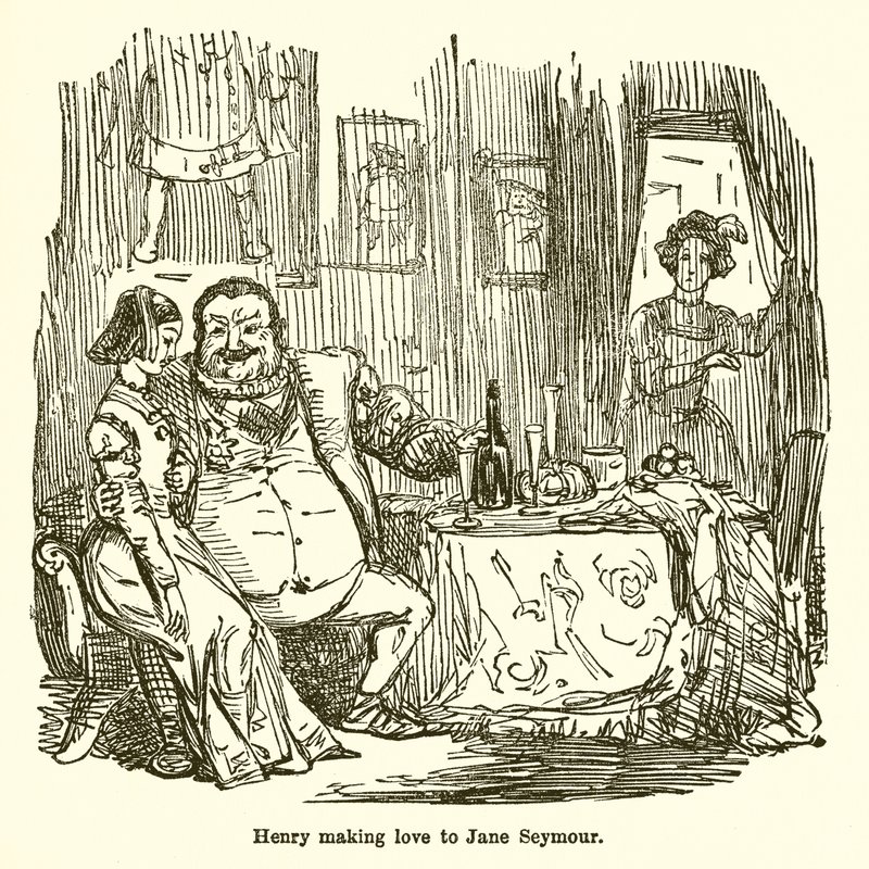 Henri faisant la cour à Jane Seymour - John Leech