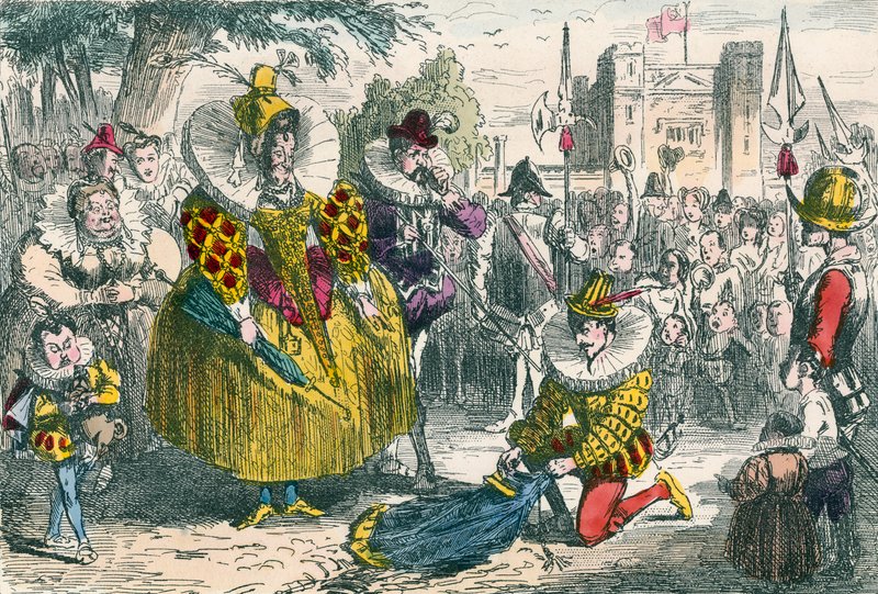 La reine Élisabeth et Sir Walter Raleigh - John Leech
