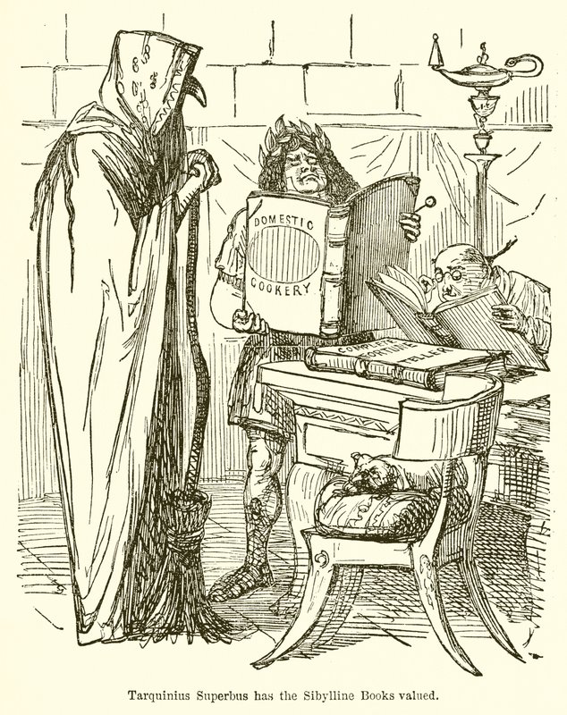 Tarquinius Superbus fait évaluer les Livres Sibyllins - John Leech