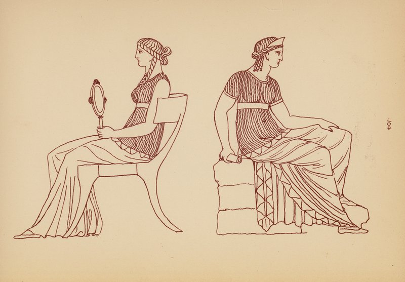Costume féminin grec ancien (lithographie) - John Moyr Smith