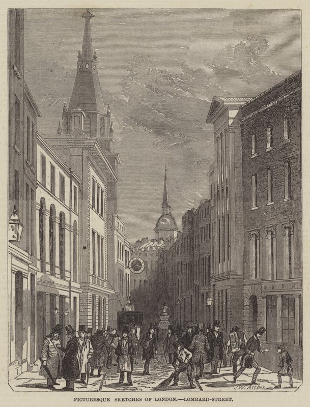Croquis pittoresques de Londres, Lombard-Street - John Wykeham Archer