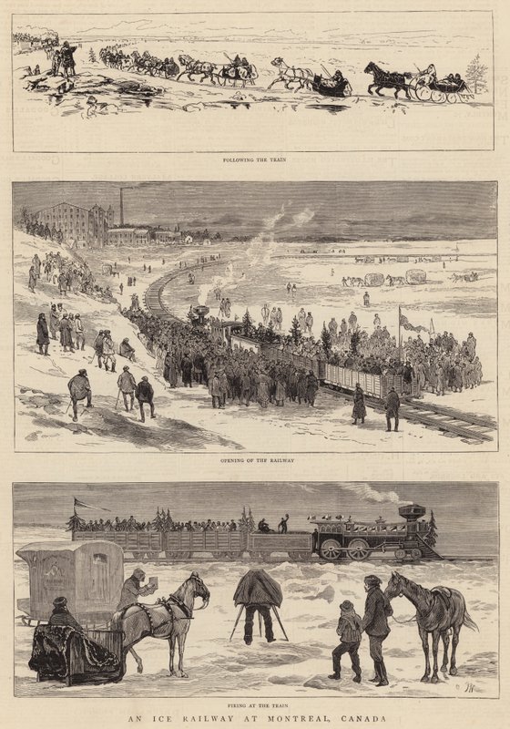 Une voie ferrée sur glace à Montréal, Canada - Joseph Nash