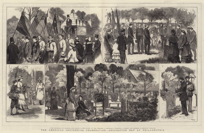 La célébration du centenaire américain, Jour de la décoration à Philadelphie - Joseph Nash