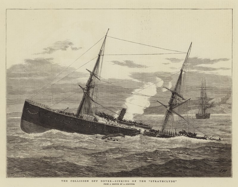 La collision au large de Douvres, naufrage du Strathclyde - Joseph Nash