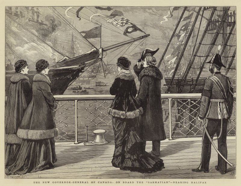 Le nouveau gouverneur général du Canada, à bord du Sarmatian, approchant Halifax - Joseph Nash