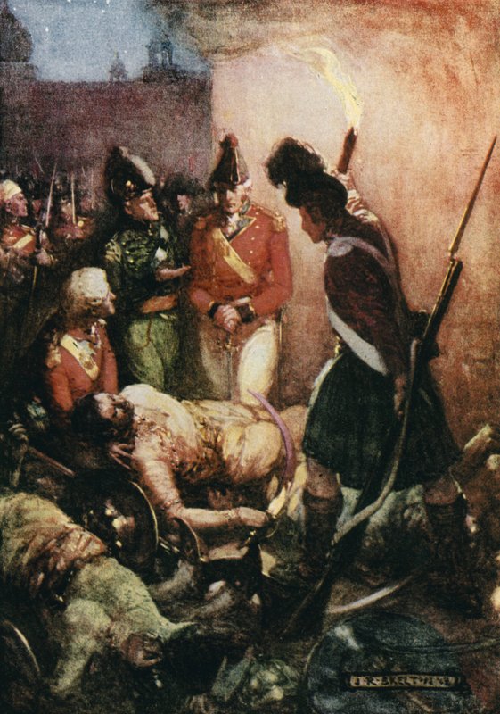 Le corps de Tippoo Sultan a été retrouvé enterré sous ceux de leurs partisans - Joseph Ratcliffe Skelton