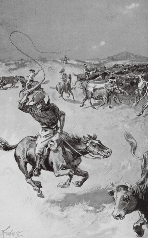 Rassemblement de bétail dans le Queensland - Joseph (after) Finnemore