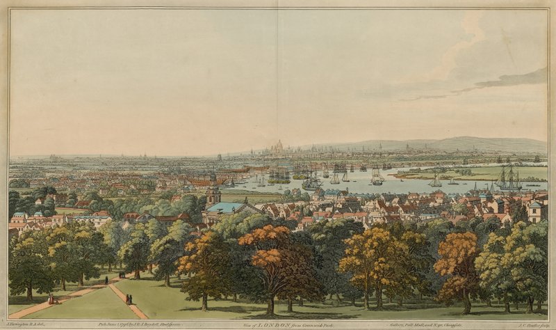 Vue de Londres depuis le parc de Greenwich - Joseph Farington