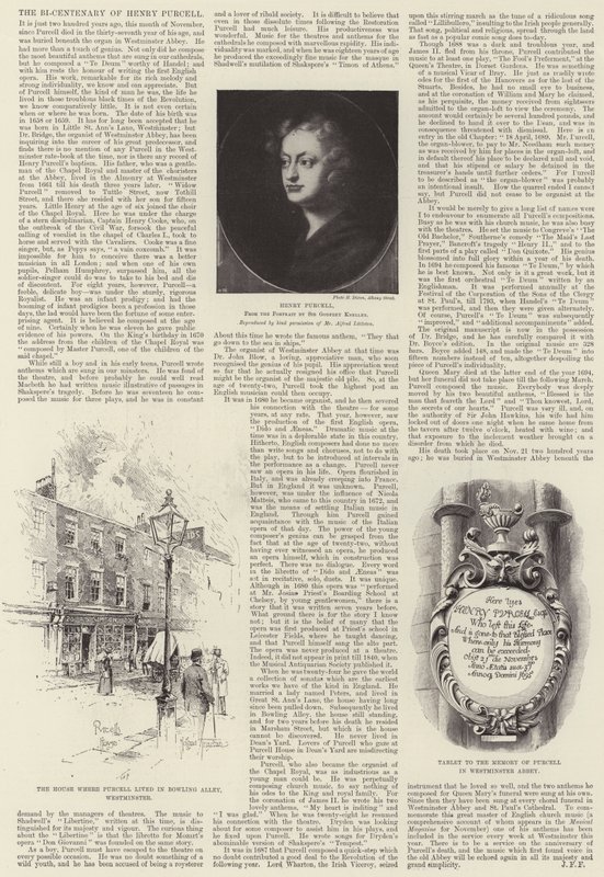 Le bicentenaire de Henry Purcell - Joseph Holland Tringham