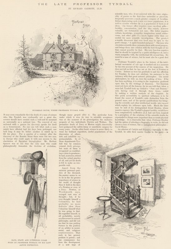 Le défunt professeur Tyndall - Joseph Holland Tringham