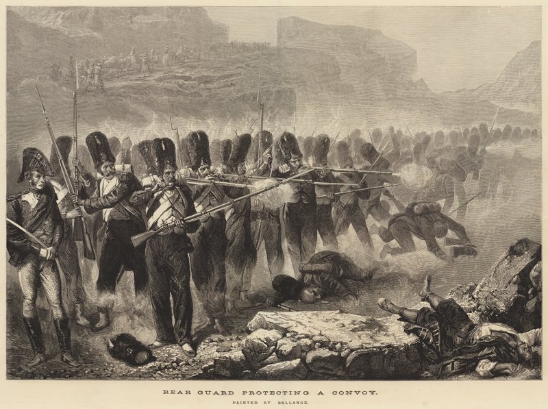 Arrière-garde protégeant un convoi - Joseph Louis Hippolyte Bellange