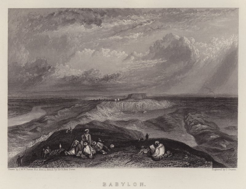 Babylone (lithographie en couleur) - Joseph Mallord William (after) Turner