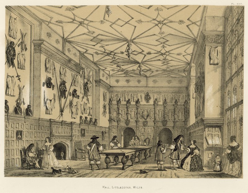 Hall, Littlecotes, Wilts - Joseph Nash