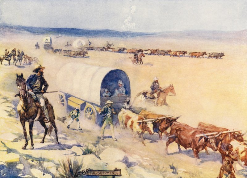 Les Voor-Trekkers (lithographie en couleur) - Joseph Ratcliffe (after) Skelton