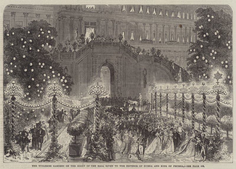 Les jardins des Tuileries la nuit du bal donné à l