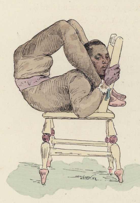 Contorsionniste de cirque sur une chaise - Jules Arsene Garnier