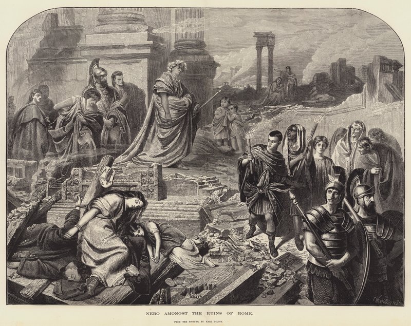 Néron parmi les ruines de Rome - Karl Theodor von Piloty