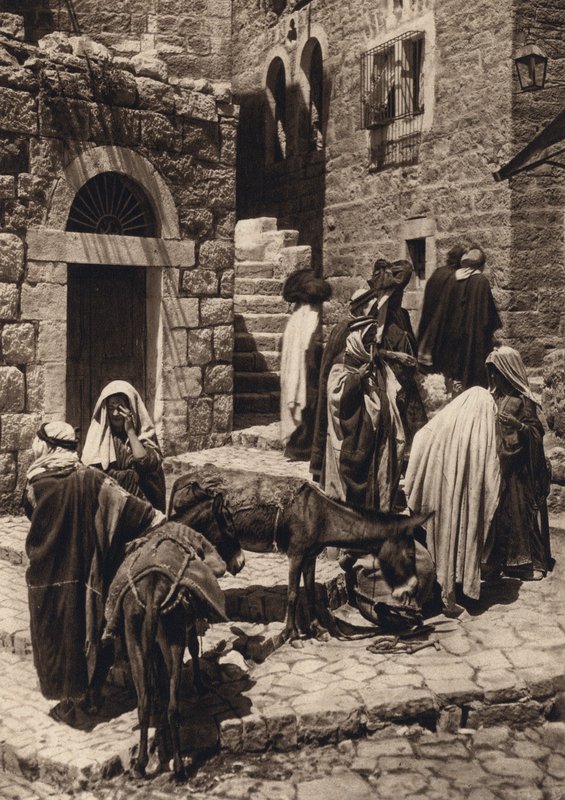 Bethléem, scène de marché (photo n/b) - Karl Grober
