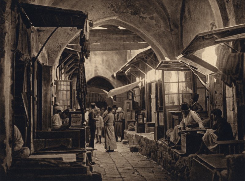 Jérusalem, bazar (photo n/b) - Karl Grober