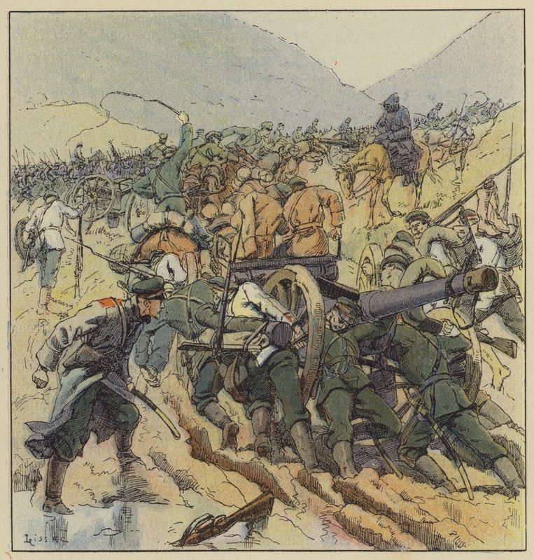Les troupes russes se replient sur Liao-Yang - L. Malespine