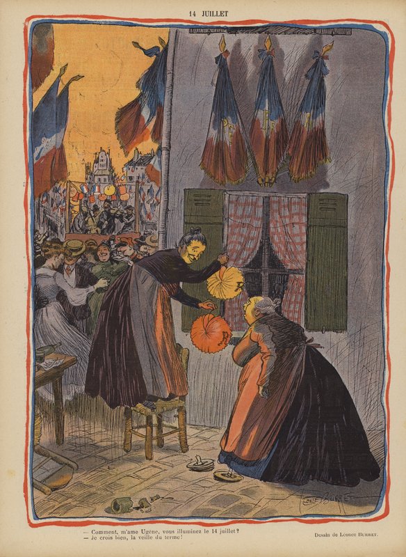 14 juillet. Illustration pour Le Rire - Leonce Burret