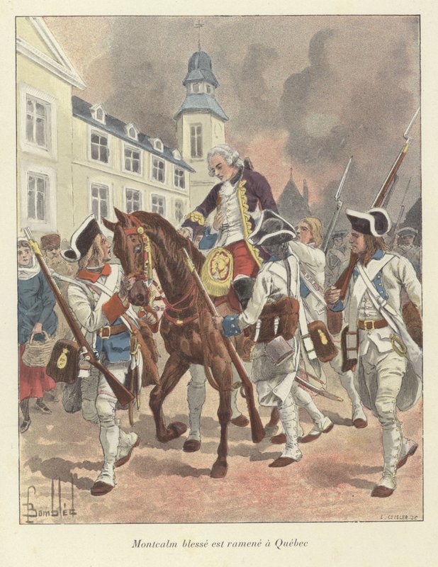 Le général Montcalm blessé est ramené à Québec, 1759 - Louis Charles Bombled