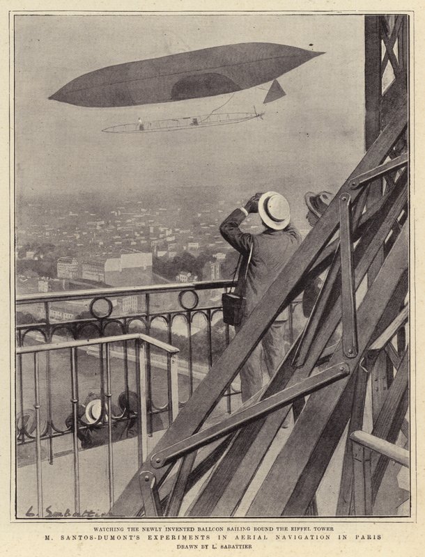 Les expériences de M. Santos-Dumont en navigation aérienne à Paris - Louis Remy Sabattier