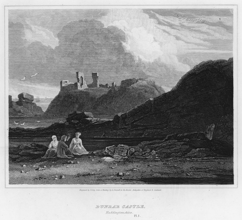 Château de Dunbar, Haddingtonshire (gravure) - Luke (after) Clennell