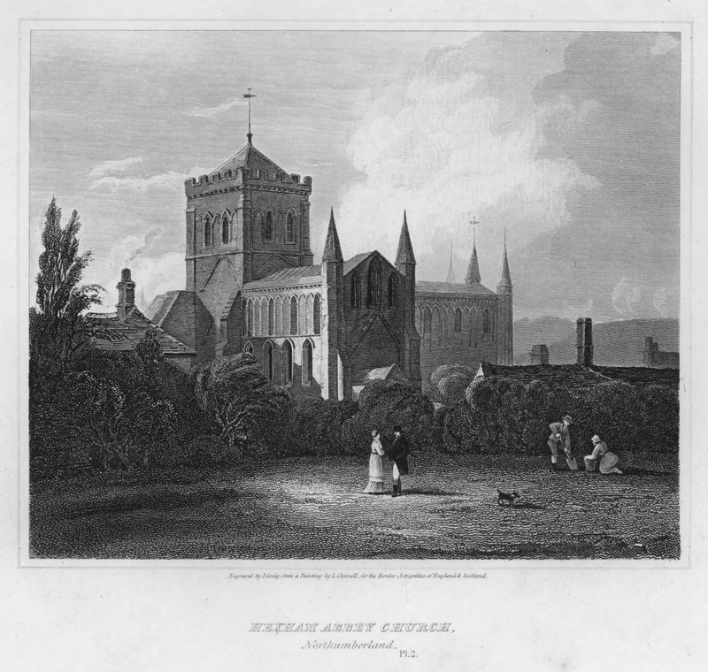 Église abbatiale de Hexham, Northumberland (gravure) - Luke (after) Clennell