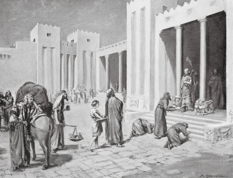 Un prince hittite en Syrie (lithographie) - Margaret (after) Dovaston