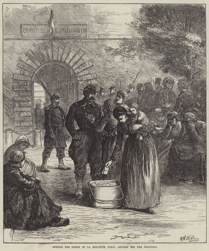 Devant la prison de La Roquette, Paris, lettres pour les prisonniers - Matthew White Ridley