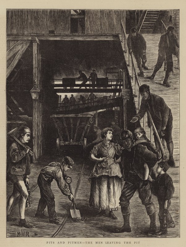 Puits et mineurs, les hommes quittant la mine - Matthew White Ridley