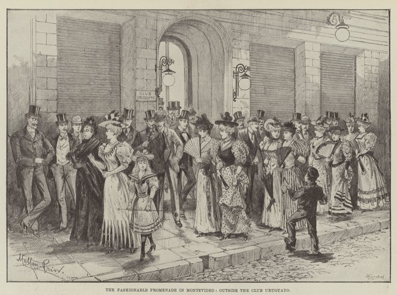 La promenade à la mode à Montevideo, devant le Club Uruguayo - Melton Prior
