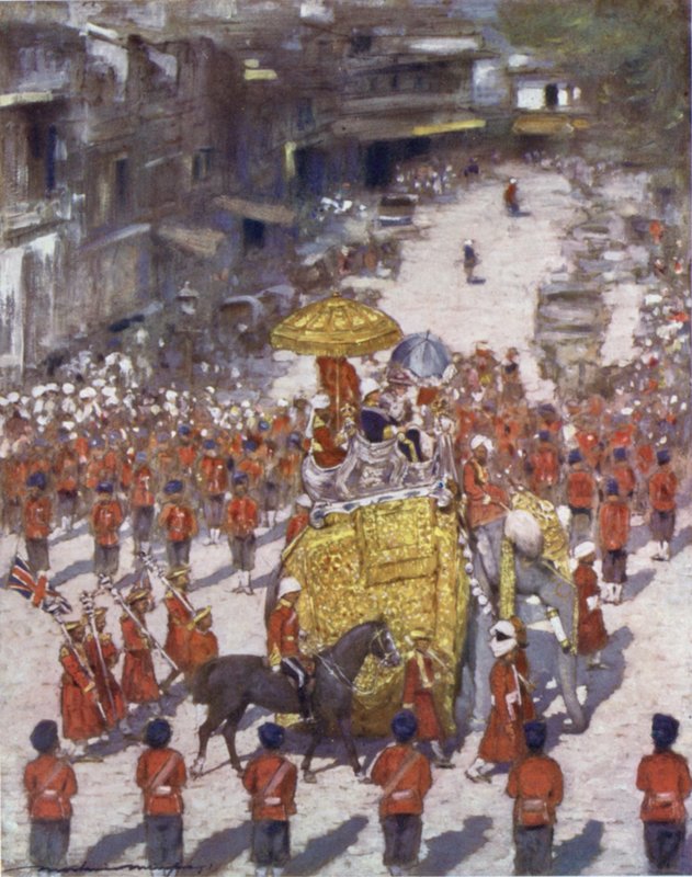 Lord et Lady Curzon entrant à Delhi - Mortimer Ludington Menpes