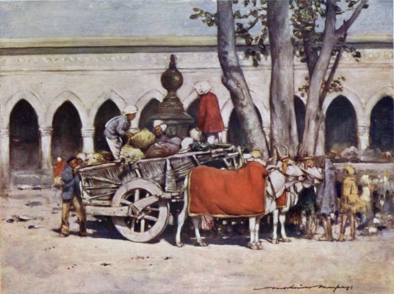 Scène devant la gare pendant le Durbar de Delhi - Mortimer Ludington Menpes