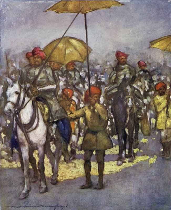 Les serviteurs des chefs Shan à la revue indigène - Mortimer Ludington Menpes