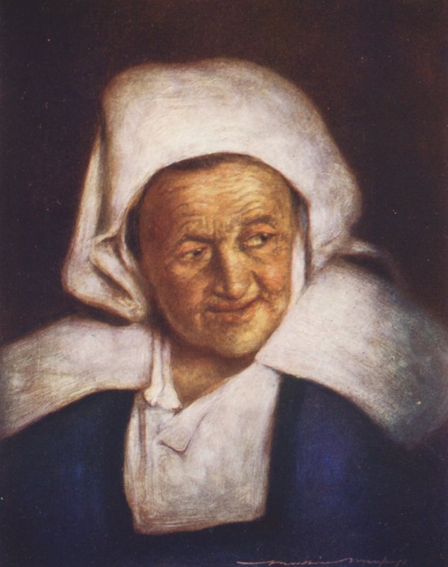 Une vieille femme (lithographie en couleur) - Mortimer Ludington Menpes