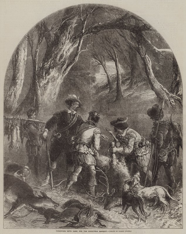 Forestiers avec du gibier pour le banquet de Noël - Myles Birket Foster
