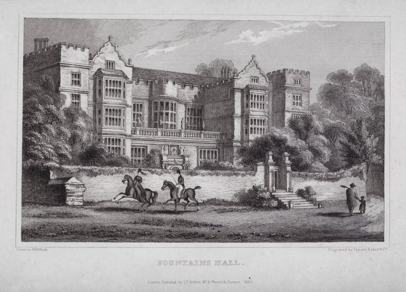 Fountains Hall - Nathaniel (after) Whittock